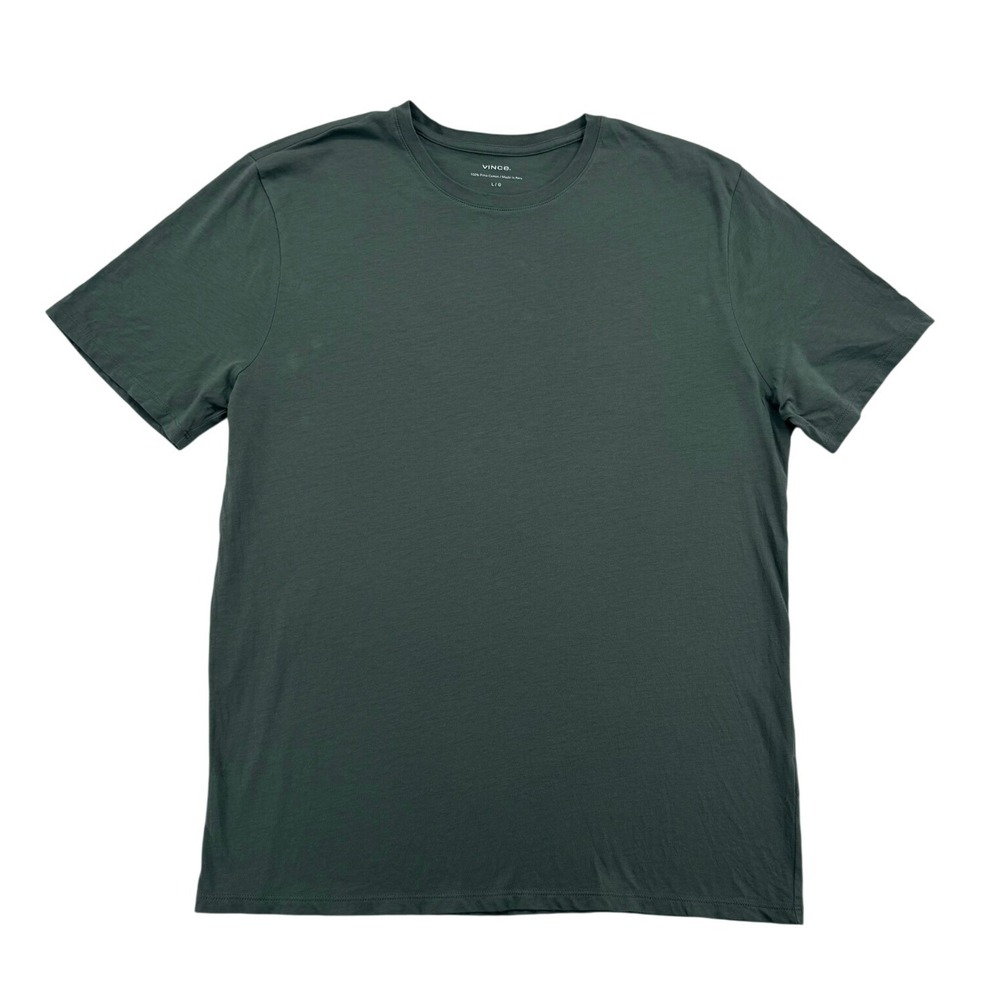 Vince T-Shirt Mens Large Green Good Pima Cotton Short Sleeve Crewneck